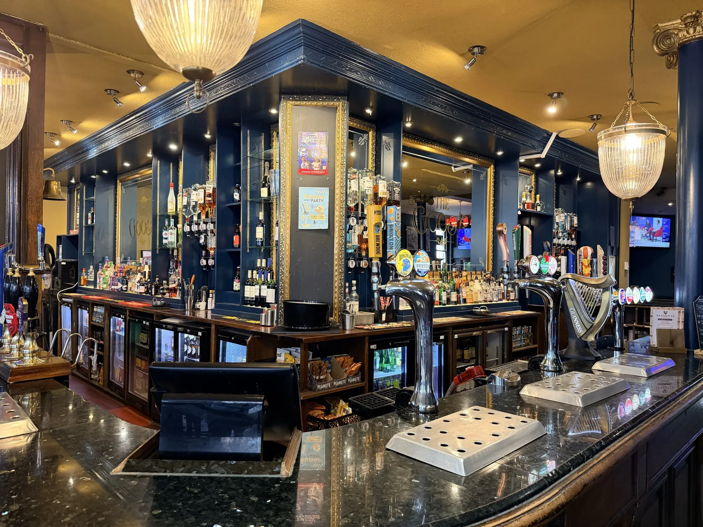 The bar at The Goose
