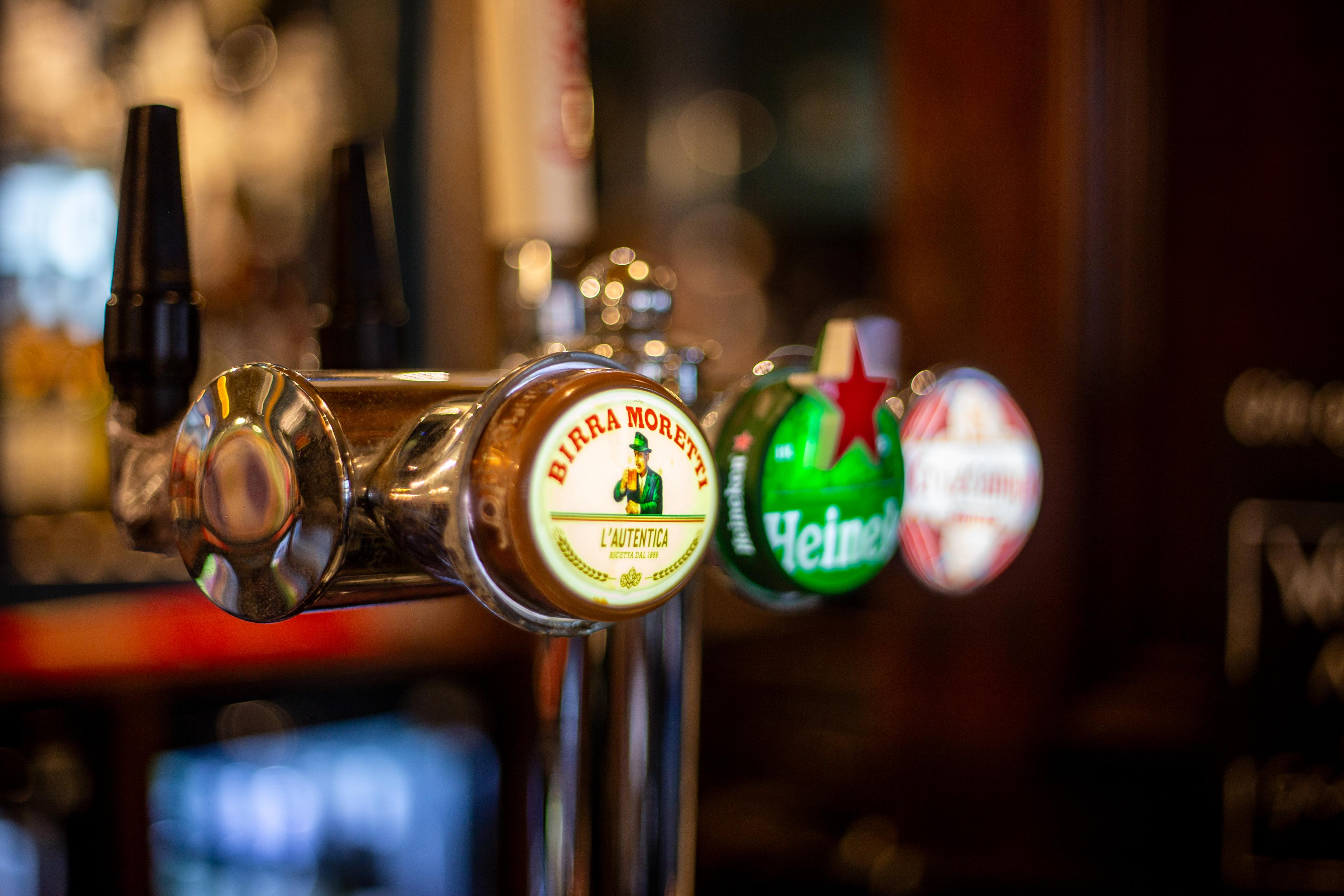 Craft beer tap at The Goose